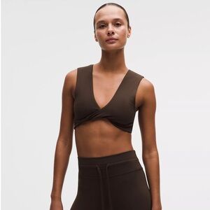 Ribbed Nulu Twist-Front V-Neck Bra
